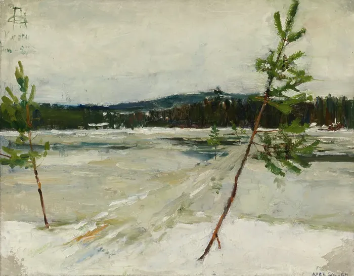 Framed Print : Path on the Ice, 1887. Creator: Akseli Gallen-Kallela Framed Print : Path on the Ice, 1887. Creator: Akseli Gallen-Kallela