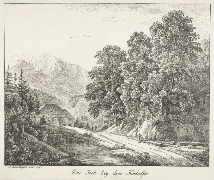 Framed Print : The Path by the Kochelsee, 1809. Creator: Simon Warnberger (German, 1769-1847) Framed Print : The Path by the Kochelsee, 1809. Creator: Simon Warnberger (German, 1769-1847)