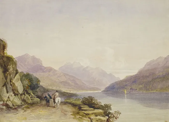 Framed Print : The Path By The Lake / Ben Voirlich, 1836. Creator: David Cox the Younger Framed Print : The Path By The Lake / Ben Voirlich, 1836. Creator: David Cox the Younger