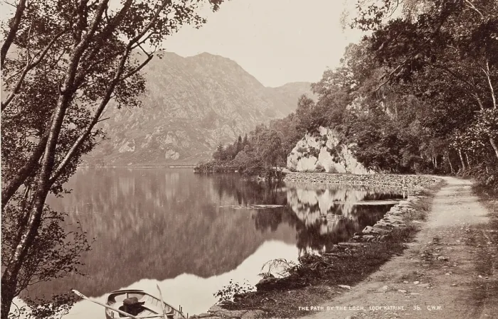 Framed Print : The Path by the Loch, Loch Katrine, between 1870 and 1880. Creator: George Washington Wilson Framed Print : The Path by the Loch, Loch Katrine, between 1870 and 1880. Creator: George Washington Wilson