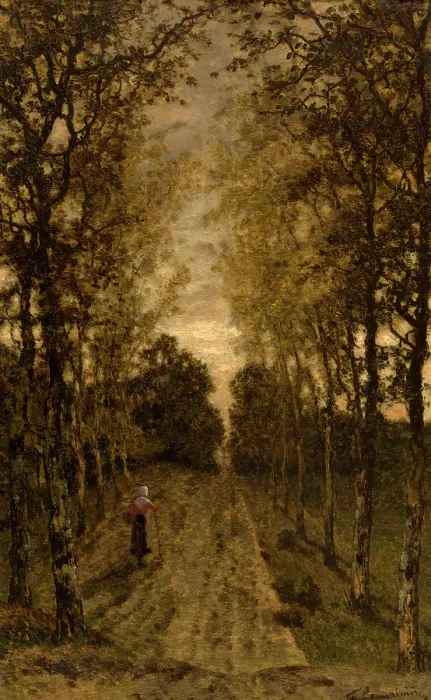Framed Print : A Path near Putte, c1860s. Creator: Jean Pierre Francois Lamoriniere Framed Print : A Path near Putte, c1860s. Creator: Jean Pierre Francois Lamoriniere