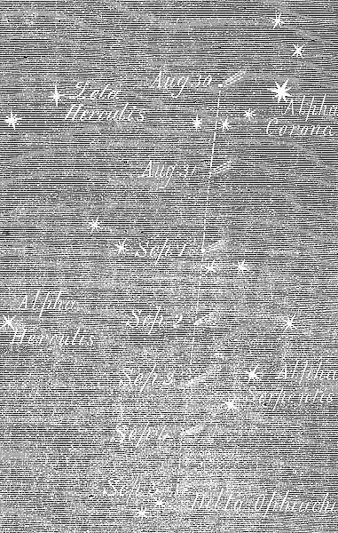 Path of Rosa's comet from Aug, 30 to Sept. 5, 1862. Creator: Unknown