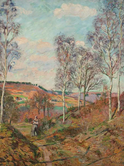 Framed Print : The path to the valley, 1885. Creator: Armand Guillaumin Framed Print : The path to the valley, 1885. Creator: Armand Guillaumin