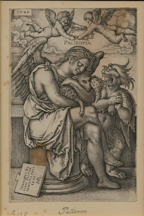 Framed Print : Patience, 1540. Creator: Sebald Beham Framed Print : Patience, 1540. Creator: Sebald Beham