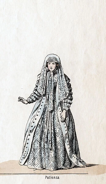 Patience, costume design for Shakespeares play, Henry VIII, 19th century