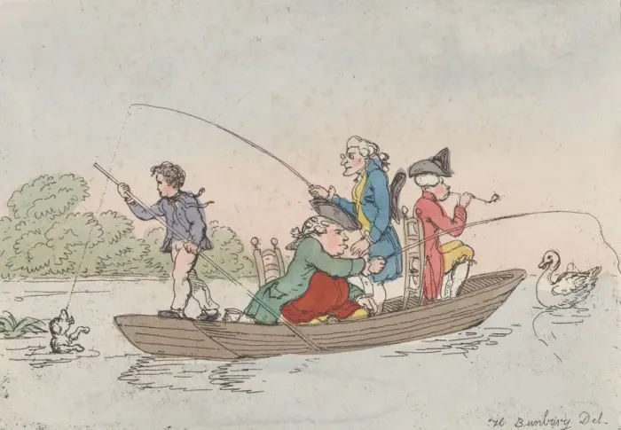 Framed Print : Patience in a Punt, ca. 1803. ca. 1803. Creator: Thomas Rowlandson Framed Print : Patience in a Punt, ca. 1803. ca. 1803. Creator: Thomas Rowlandson