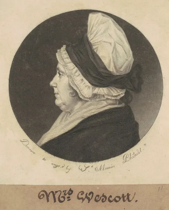 Framed Print : Patience Story Wescott, 1798. Creator: Charles Balthazar Julien Fé Framed Print : Patience Story Wescott, 1798. Creator: Charles Balthazar Julien Fé