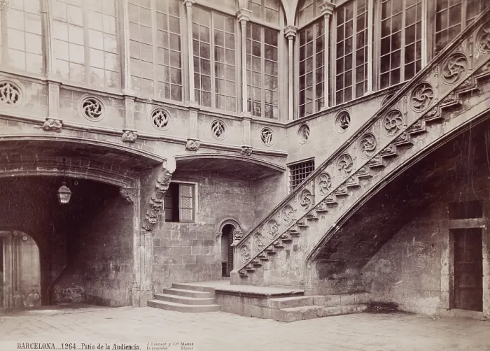 Framed Print : Patio of the Audiencia, Barcelona, c1885. Creator: Juan Laurent Framed Print : Patio of the Audiencia, Barcelona, c1885. Creator: Juan Laurent