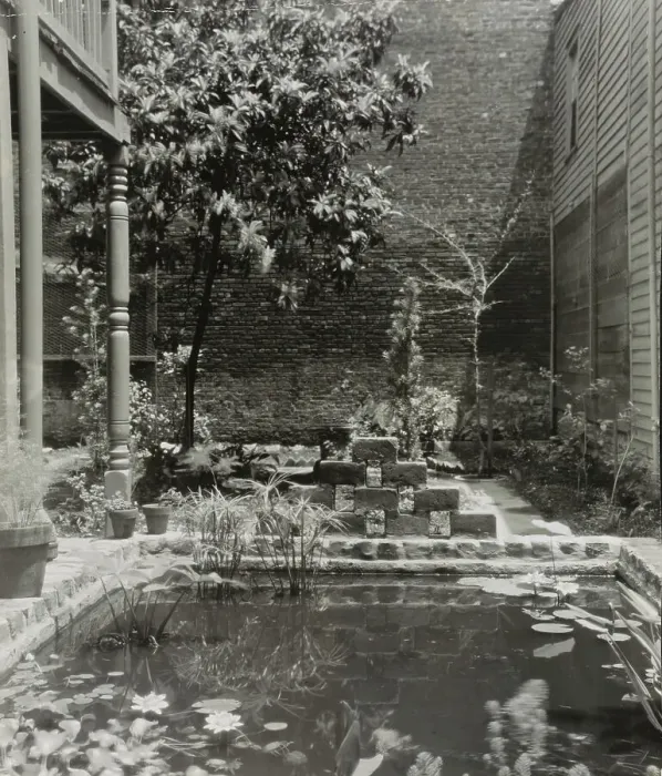 Framed Print : My patio court, March 21 to May, 1946. Creator: Frances Benjamin Johnston Framed Print : My patio court, March 21 to May, 1946. Creator: Frances Benjamin Johnston