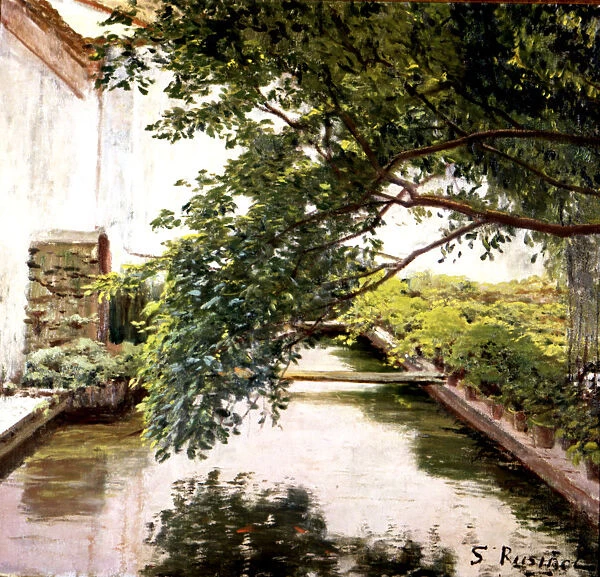Patio of a masia (Catalan farm), it corresponds to the stage in which the painter