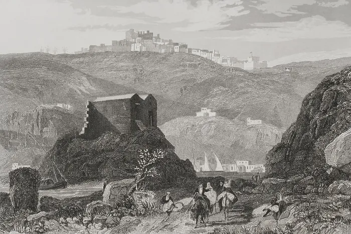 Framed Print : Patmos, 1840. Creator: Aubert Framed Print : Patmos, 1840. Creator: Aubert