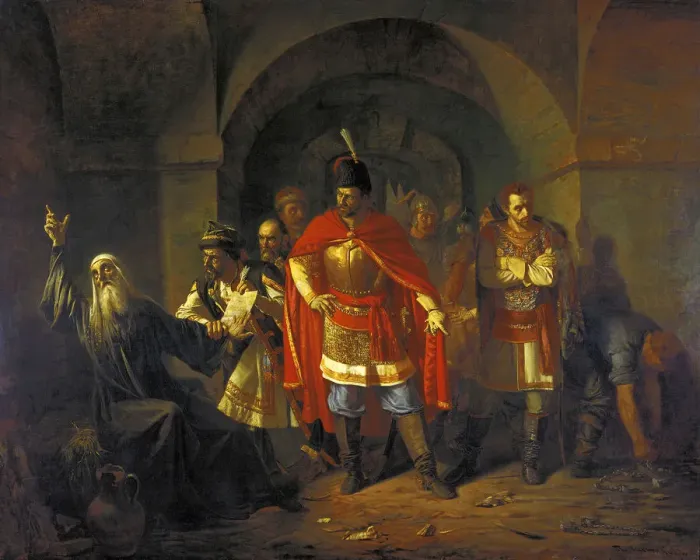 Framed Print : Patriarch Hermogenes refusing to bless the Poles, 1860 Framed Print : Patriarch Hermogenes refusing to bless the Poles, 1860
