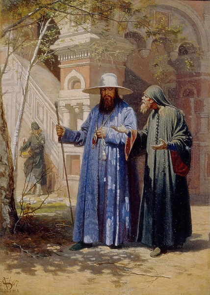 Patriarch Nikon in the New Jerusalem Monastery, 1867. Artist: Schwarz, Vyacheslav Grigoryevich (1838-1869)