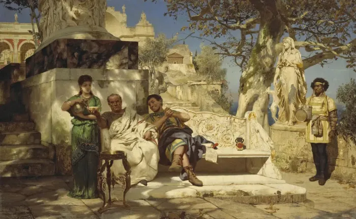 Framed Print : The patricians siesta, 1881. Artist: Siemiradzki, Henryk (1843-1902) Framed Print : The patricians siesta, 1881. Artist: Siemiradzki, Henryk (1843-1902)