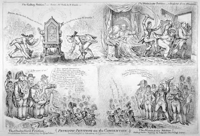Framed Print : Patriotic-Petitions on the Convention, 1808. Artist: James Gillray Framed Print : Patriotic-Petitions on the Convention, 1808. Artist: James Gillray