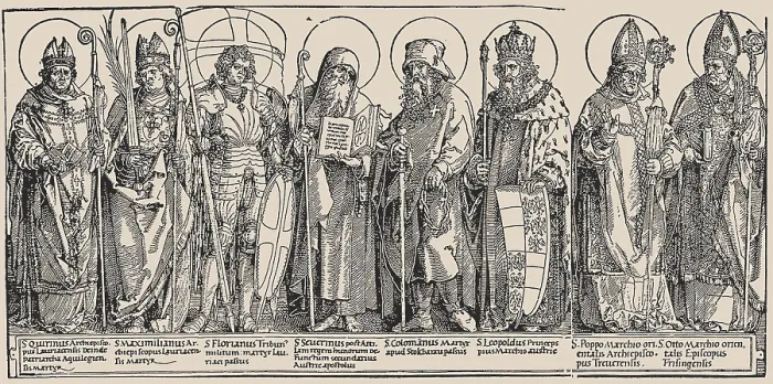 Framed Print : The Patron Saints of Austria, c1515. Creator: Durer, Albrecht (1471-1528) Framed Print : The Patron Saints of Austria, c1515. Creator: Durer, Albrecht (1471-1528)