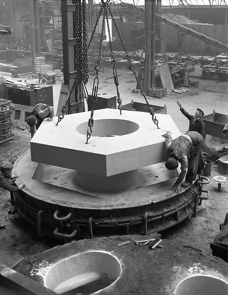 Pattern for a giant magnet casting, Edgar Allens steel foundry, Sheffield, South Yorkshire, 1963