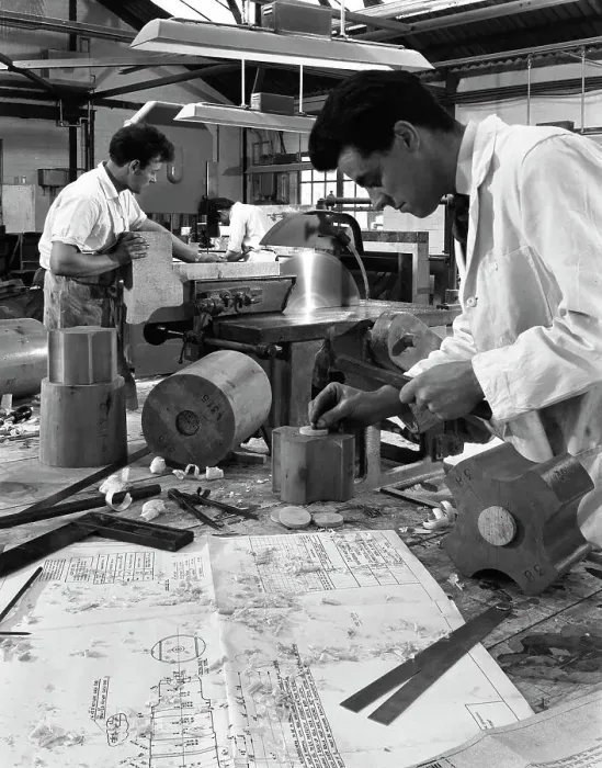 Framed Print : Pattern making for a steel mould, Wombwell Foundry, South Yorkshire, 1963. Artist Framed Print : Pattern making for a steel mould, Wombwell Foundry, South Yorkshire, 1963. Artist