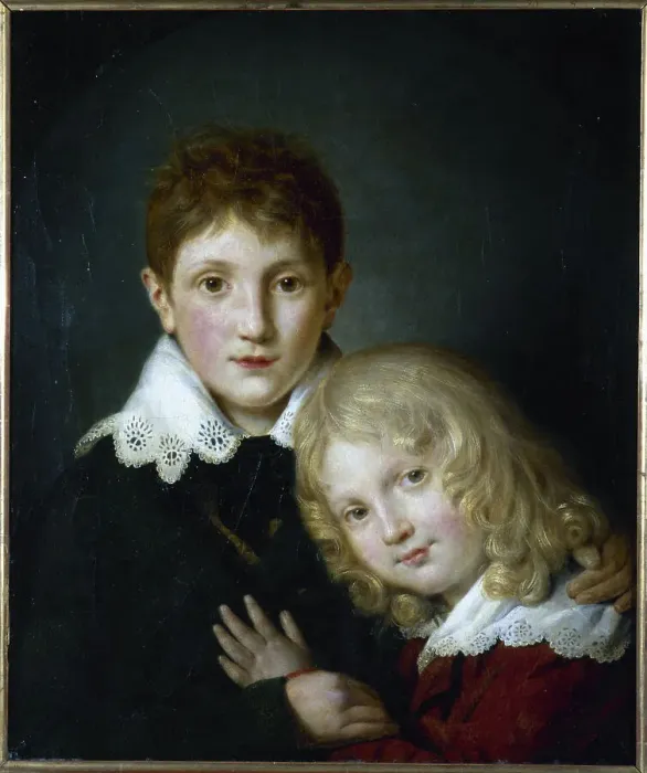 Framed Print : Paul (1804-1880) and Alfred (1810-1857) de Musset children, 1813. Creator: Unknown Framed Print : Paul (1804-1880) and Alfred (1810-1857) de Musset children, 1813. Creator: Unknown
