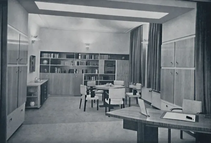 Framed Print : Paul Bromberg. Combined drawing- and dining-room in a house at Rotterdam, in ivory Framed Print : Paul Bromberg. Combined drawing- and dining-room in a house at Rotterdam, in ivory