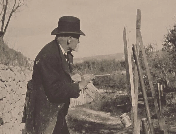 Paul Cezanne painting at Les Lauves, 1906. Creator: Roussel, Ker-Xavier (1867-1944)