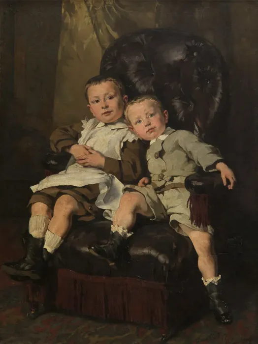 Framed Print : Paul and Edmond Roger, the Artist's Stepchildren, 1872. Creator: Alfred Jean Andre Cluysenaar Framed Print : Paul and Edmond Roger, the Artist's Stepchildren, 1872. Creator: Alfred Jean Andre Cluysenaar