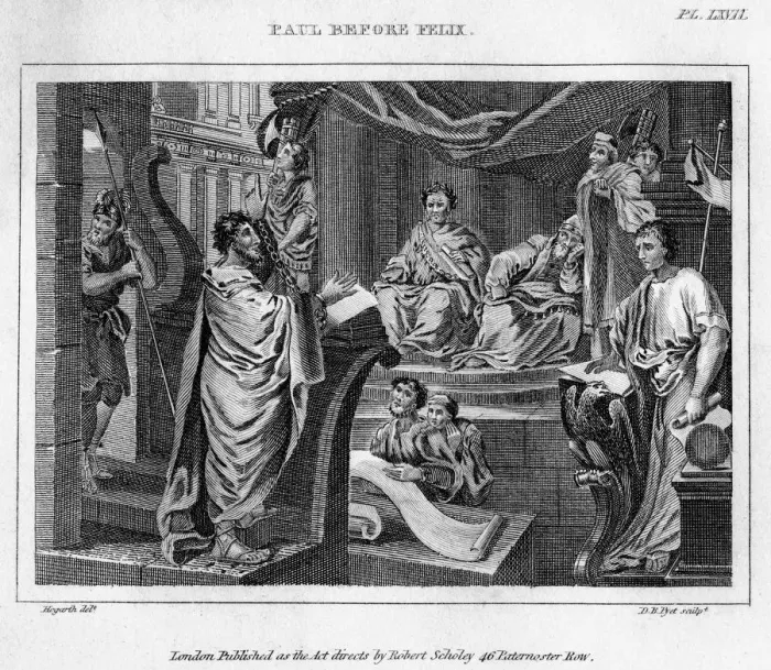 Framed Print : Paul Before Felix, 18th century. Artist: DB Pyet Framed Print : Paul Before Felix, 18th century. Artist: DB Pyet
