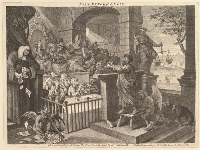 Framed Print : Paul Before Felix Burlesqued, May 1751. Creator: William Hogarth Framed Print : Paul Before Felix Burlesqued, May 1751. Creator: William Hogarth