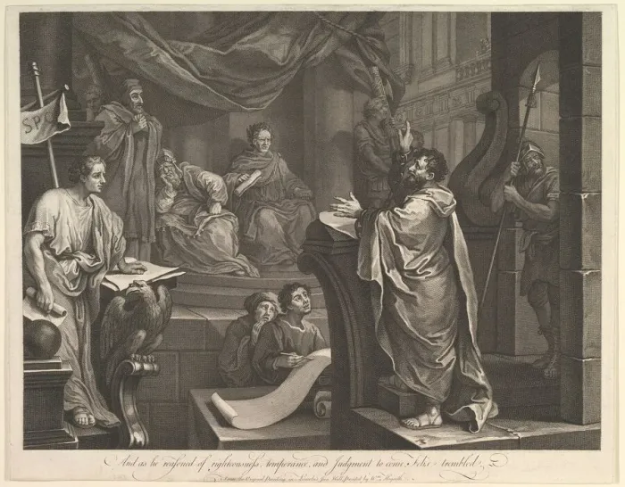 Framed Print : Paul Before Felix, February 5, 1752. Creator: Luke Sullivan Framed Print : Paul Before Felix, February 5, 1752. Creator: Luke Sullivan