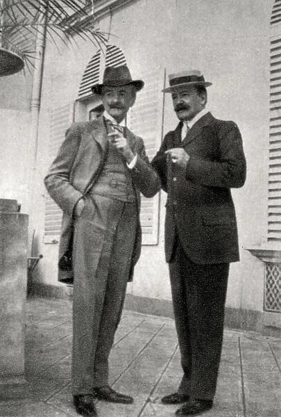 Paul Hervieu and Marcel Prevost, French authors and dramatists, 1905