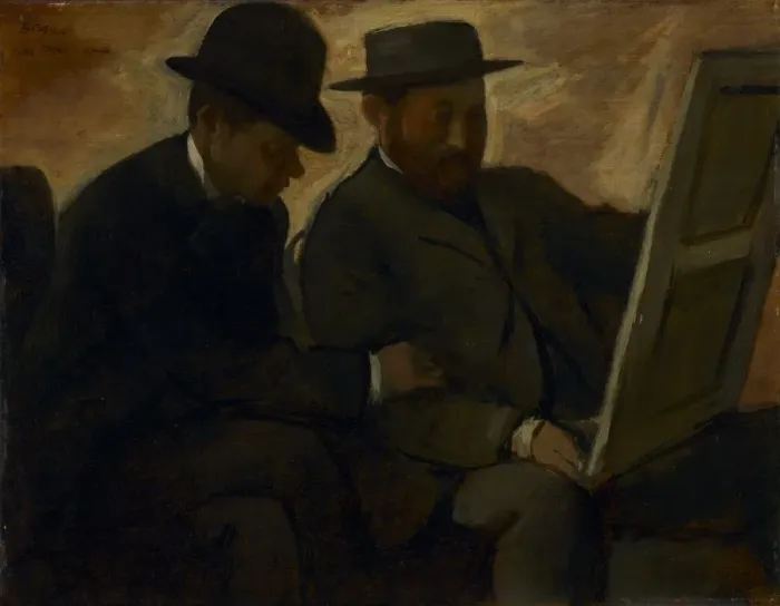 Framed Print : Paul Lafond and Alphonse Cherfils Examining a Painting, c. 1878-1880. Creator: Edgar Degas (French Framed Print : Paul Lafond and Alphonse Cherfils Examining a Painting, c. 1878-1880. Creator: Edgar Degas (French