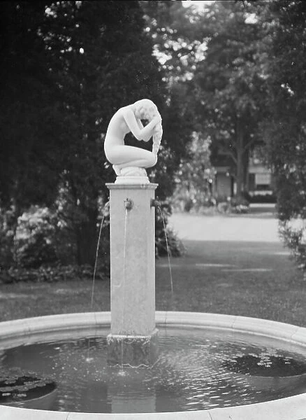Paul Manship statue in the Griffin or Nissen Garden, 1931 June 14. Creator: Arnold Genthe