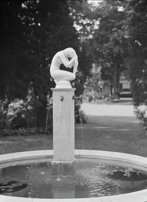 Framed Print : Paul Manship statue in the Griffin or Nissen Garden, 1931 June 14. Creator: Arnold Genthe Framed Print : Paul Manship statue in the Griffin or Nissen Garden, 1931 June 14. Creator: Arnold Genthe