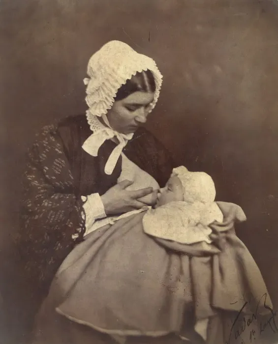 Framed Print : [Paul Nadar at the Breast of His Wet Nurse], 1856. Creator: Nadar