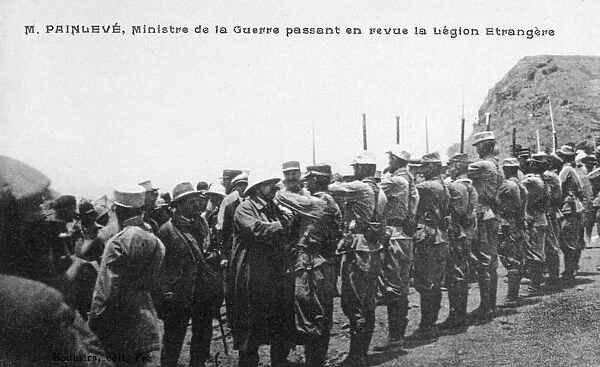 Paul Painleve reviewing French Foreign Legion troops, Morocco, c1926