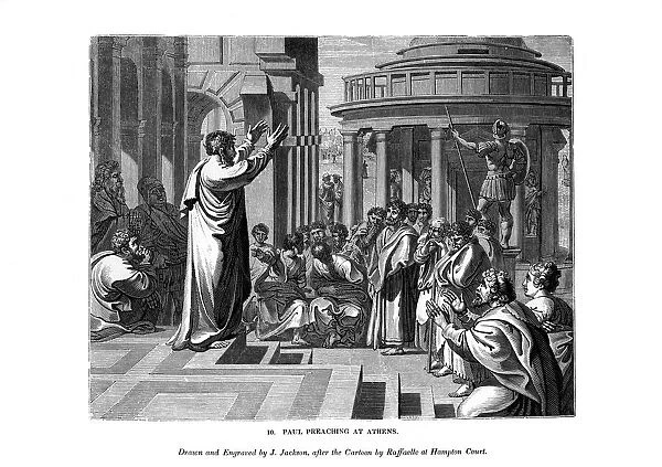 Paul preaching at Athens, 1843. Artist: J Jackson