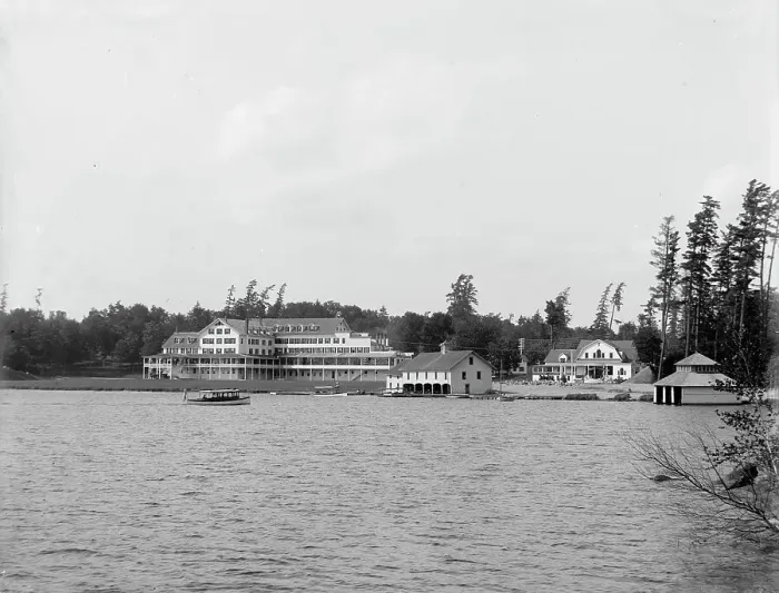 Framed Print : Paul Smith's from island, Lower St. Regis Lake, Adirondack Mtns. N.Y. between 1900 and 1910. Creator: Unknown Framed Print : Paul Smith's from island, Lower St. Regis Lake, Adirondack Mtns. N.Y. between 1900 and 1910. Creator: Unknown