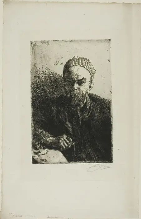 Framed Print : Paul Verlaine I, 1895. Creator: Anders Leonard Zorn Framed Print : Paul Verlaine I, 1895. Creator: Anders Leonard Zorn