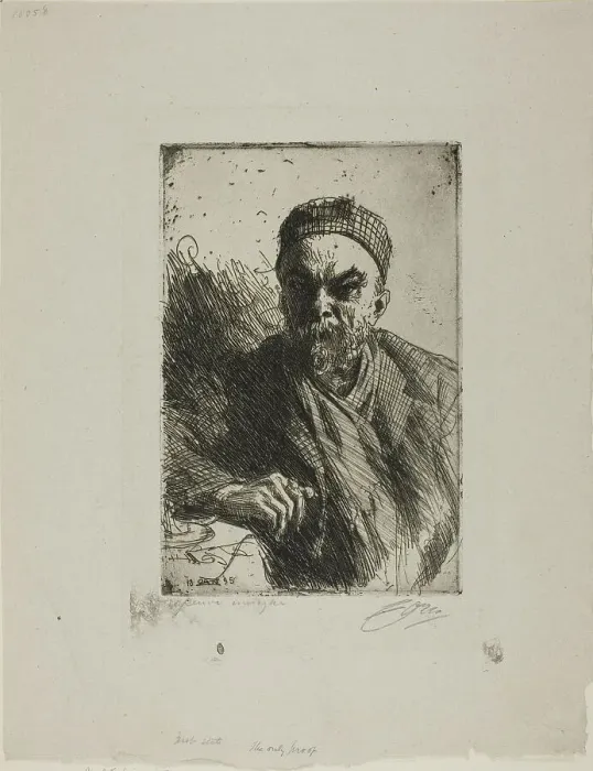 Framed Print : Paul Verlaine II, 1895. Creator: Anders Leonard Zorn Framed Print : Paul Verlaine II, 1895. Creator: Anders Leonard Zorn