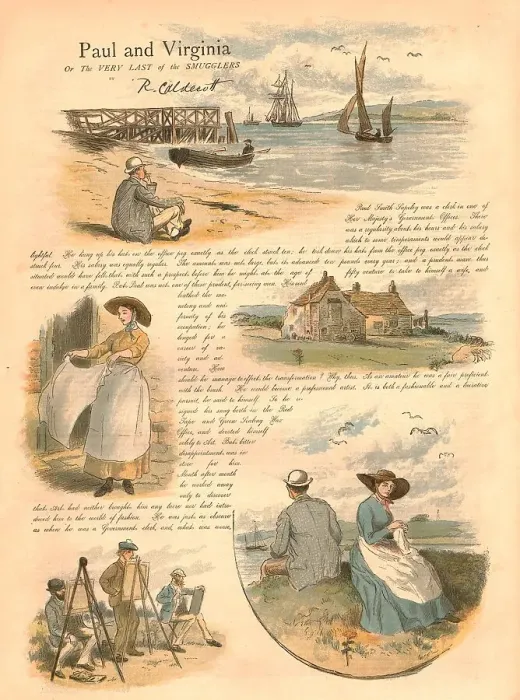 Framed Print : Paul and Virginia or the very Last of the Smugglers, 1886. Creator: Randolph Caldecott Framed Print : Paul and Virginia or the very Last of the Smugglers, 1886. Creator: Randolph Caldecott