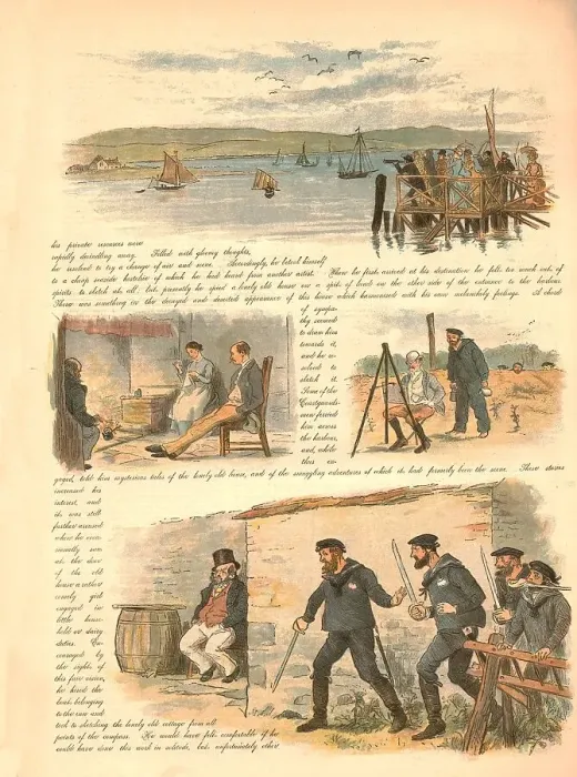 Framed Print : Paul and Virginia or the very Last of the Smugglers, 1886. Creator: Randolph Caldecott Framed Print : Paul and Virginia or the very Last of the Smugglers, 1886. Creator: Randolph Caldecott