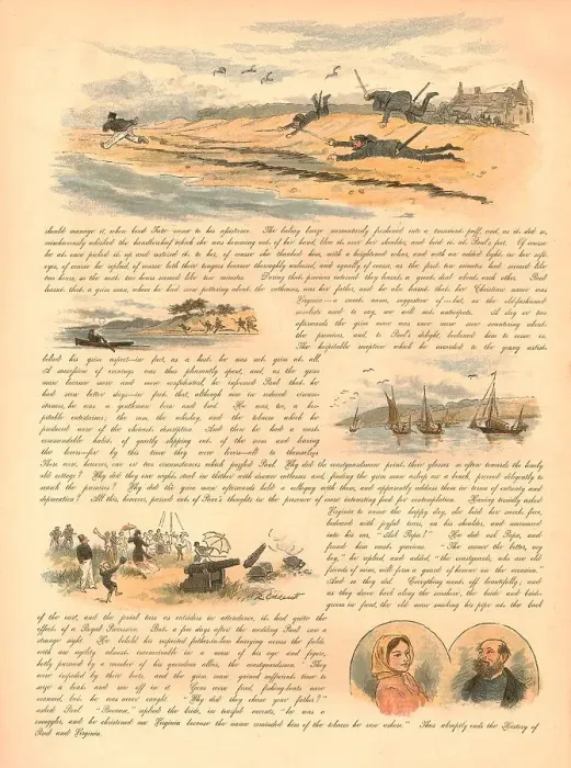 Framed Print : Paul and Virginia or the very Last of the Smugglers, 1886. Creator: Randolph Caldecott Framed Print : Paul and Virginia or the very Last of the Smugglers, 1886. Creator: Randolph Caldecott