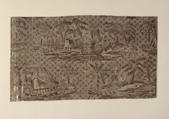 Framed Print : Paul and Virginie, Furnishing Fabric, France, after 1818. Creator: Hartmann et Fils Framed Print : Paul and Virginie, Furnishing Fabric, France, after 1818. Creator: Hartmann et Fils