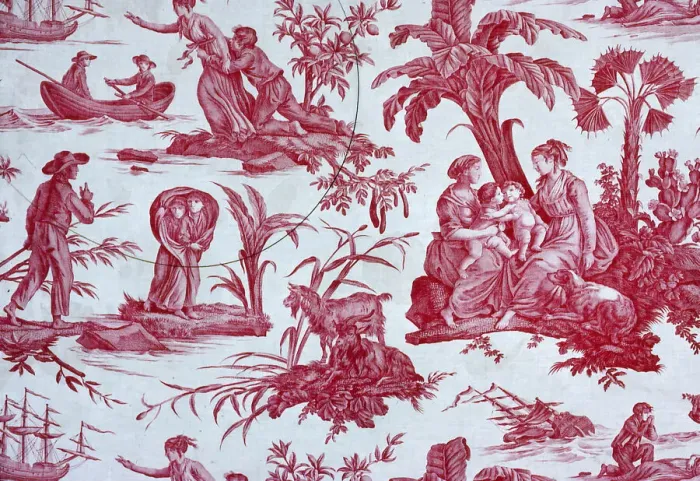 Framed Print : Paul and Virginie, Furnishing Fabric, France, 1802. Creator: Oberkampf Manufactory Framed Print : Paul and Virginie, Furnishing Fabric, France, 1802. Creator: Oberkampf Manufactory