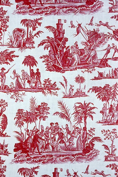 Paul and Virginie Furnishing Fabric, Nantes, c. 1795. Creator: Petitpierre et Cie