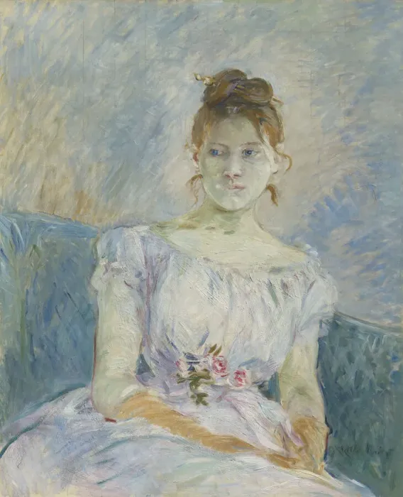 Framed Print : Paula Gobillard in Her Ball Gown, 1887. Creator: Morisot, Berthe (1841-1895) Framed Print : Paula Gobillard in Her Ball Gown, 1887. Creator: Morisot, Berthe (1841-1895)