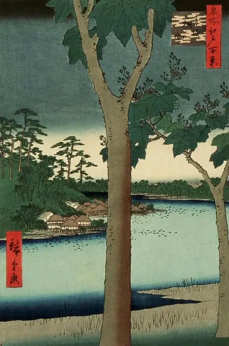 Framed Print : Paulownia Plantation at Akasaka, 1856. Creator: Ando Hiroshige Framed Print : Paulownia Plantation at Akasaka, 1856. Creator: Ando Hiroshige