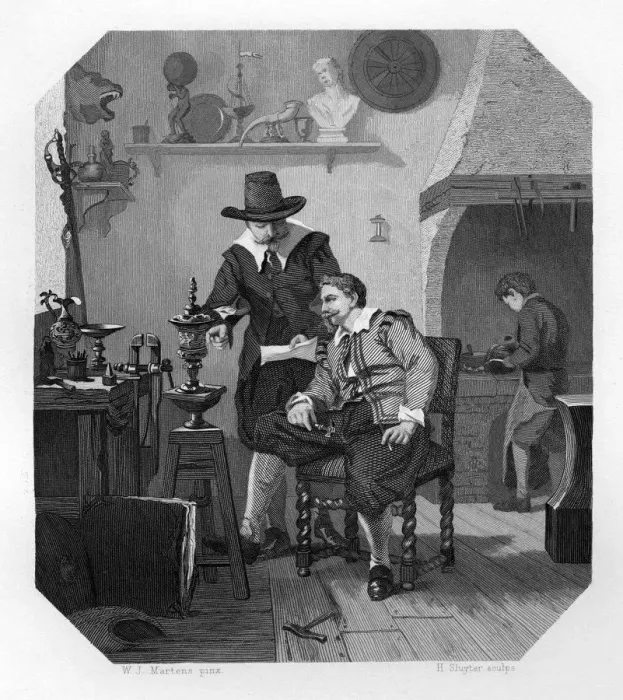 Framed Print : Paulus and Adam van Vianen, Dutch silversmiths, c1870. Artist: H Sluyter Framed Print : Paulus and Adam van Vianen, Dutch silversmiths, c1870. Artist: H Sluyter