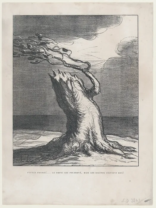 Framed Print : Pauvre France!, 1871. Creator: Honore Daumier Framed Print : Pauvre France!, 1871. Creator: Honore Daumier