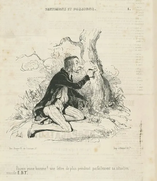 Framed Print : Pauvre jeune homme!, 19th century. Creator: Honore Daumier Framed Print : Pauvre jeune homme!, 19th century. Creator: Honore Daumier